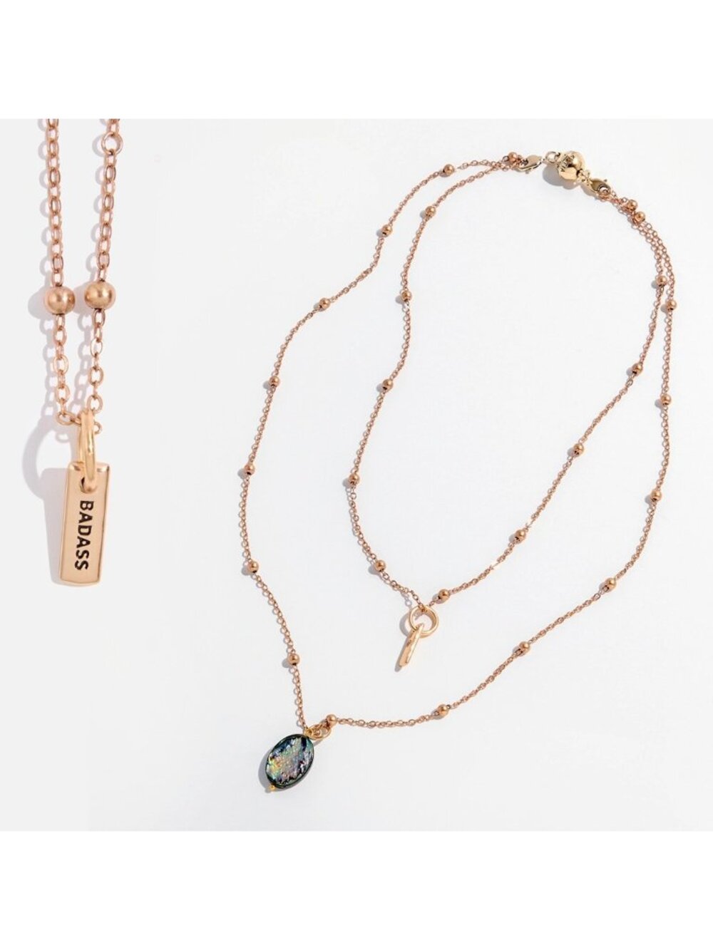 NWT Katia Designs BADASS Goldtone Layering Dainty Necklace Spiritual Mom